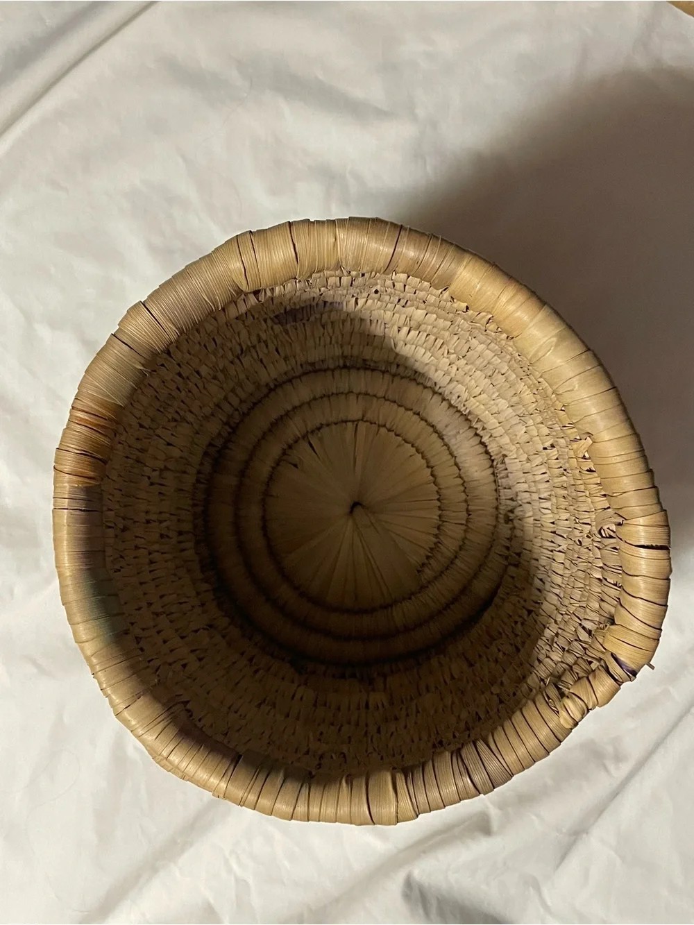 Handwoven Coiled Raffia 14” Lidded Snake Charmer Basket